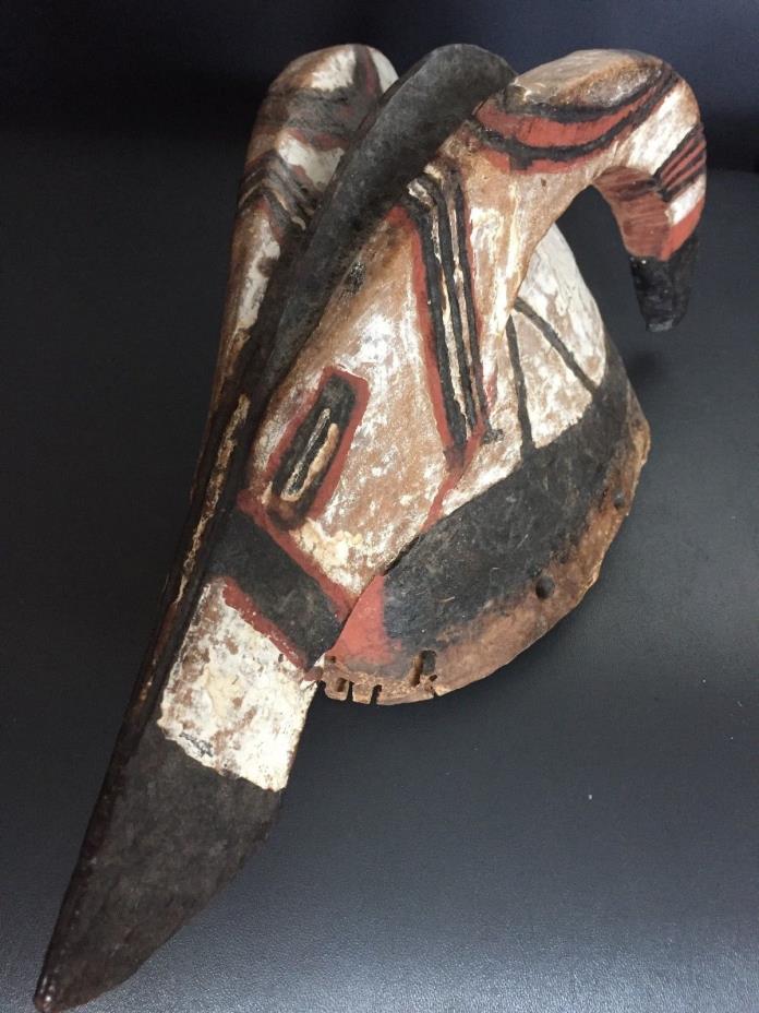 Rare Antique Mossi Wan-Pesego Ritual RAM Mask African Antique 33.7cm Modern Art