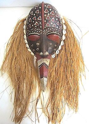 Stunning Antique  Ivory Coast Tribal MASK Authentic hand hewn Wooden