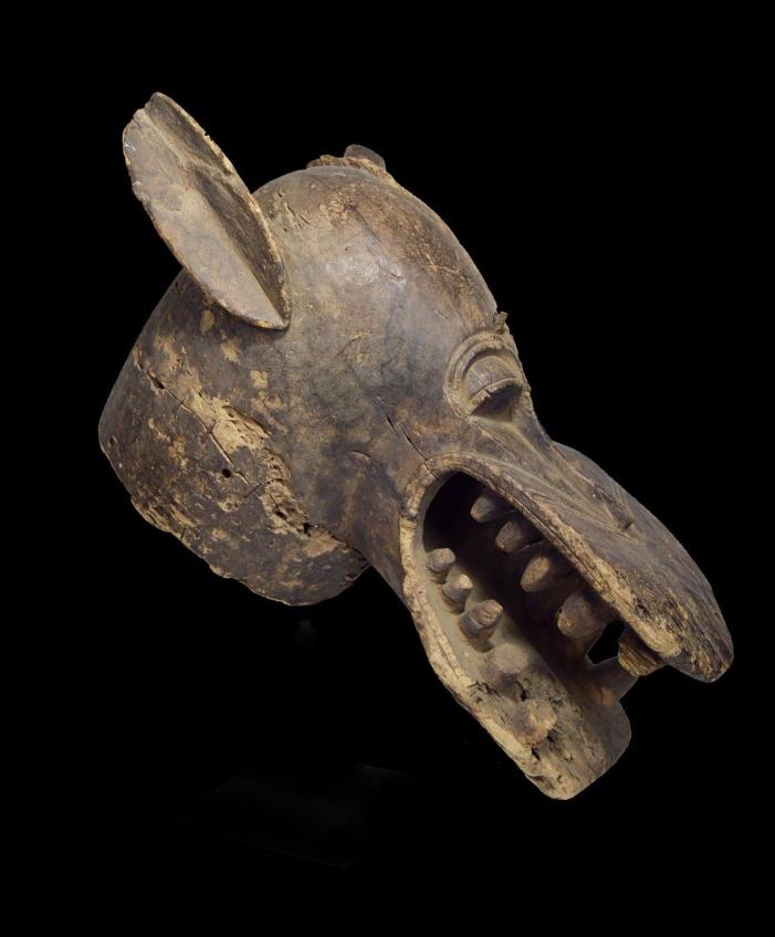 A Very Rare Old Senufo Hyena Mask, African Art Masterpiece