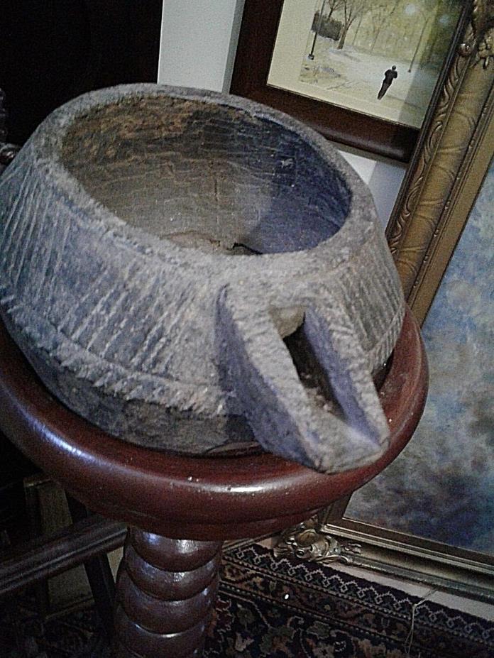 ANTIQUE AFRICAN CERMONIAL VESSEL BOWL RELIC ARTIFACT