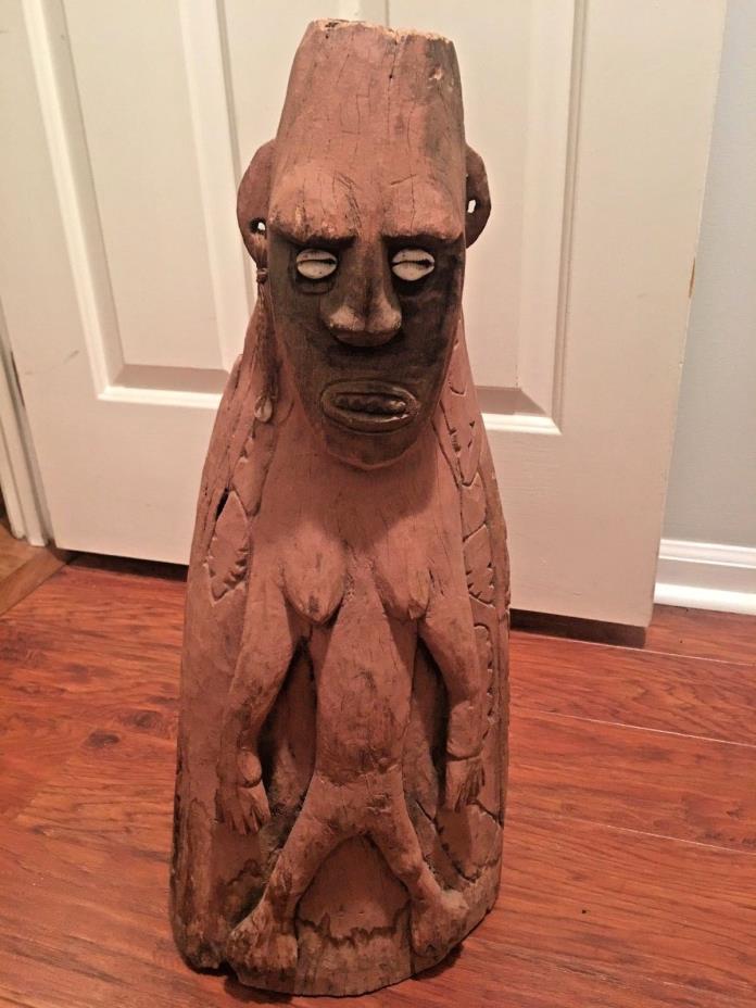 Vintage African Tribal Art Hand Carved Wooden Sculpture Statue Spirit Monkey