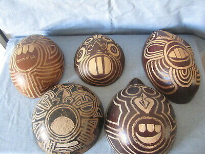 African Tribal Art     Five Gourd Masks  Dominica                No. 69A