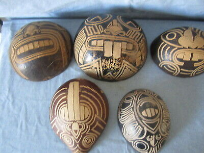 African Tribal Art     Five Gourd Masks  Dominica                No. 69B