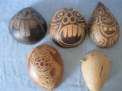 African Tribal Art     Five Gourd Masks  Dominica                No. 69C