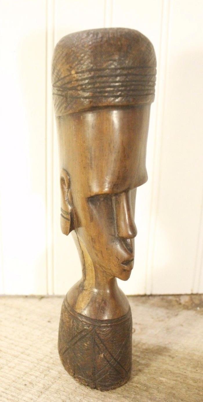 Malawi African Ebony Wood Carving Statue Tribal Sculpture 9