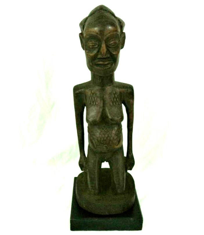 Chokwe Queen Maternity Figure Angola African Tribal Art Statue 21'' Inches Tall