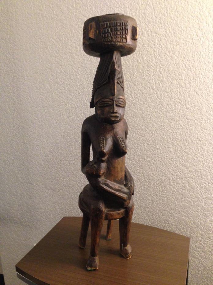 Primitive African Fertility Wood Carved Figure - Pre 20th Century