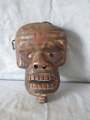African Tribal Art      Skull Mask  Wood  9-1/2