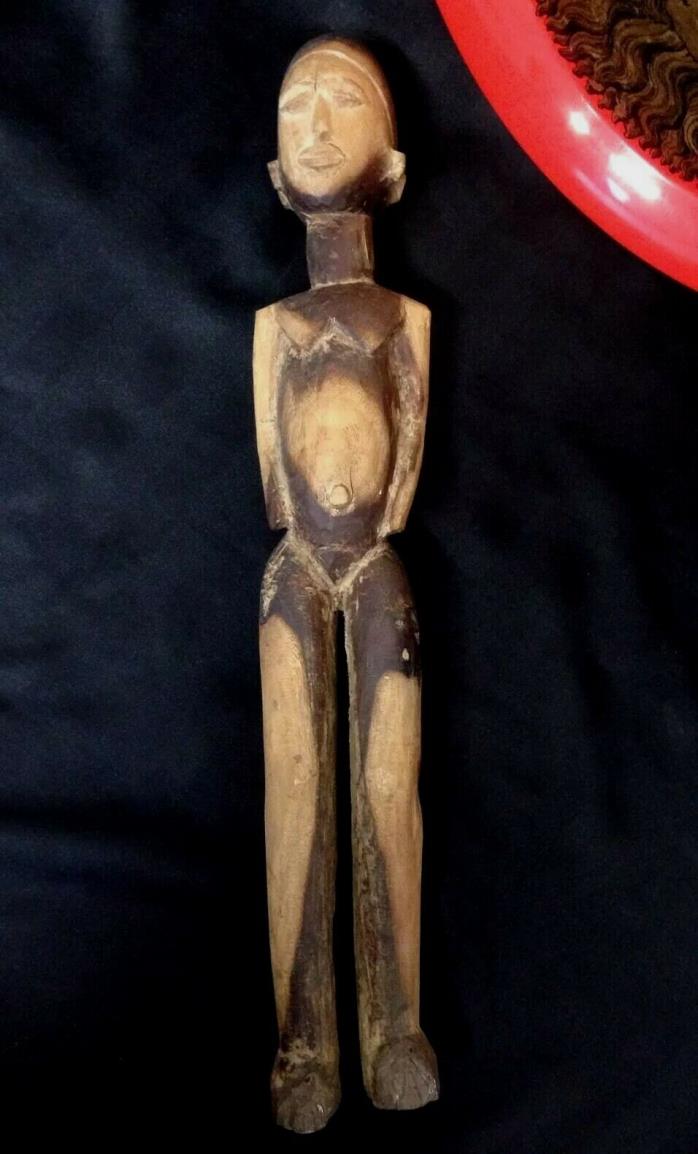Mid Century African DOGON Carving Double Face Sculpture Wood Figure 22