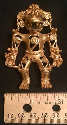Pre Columbian Gold Western Panama Mythical Warrior Pendant