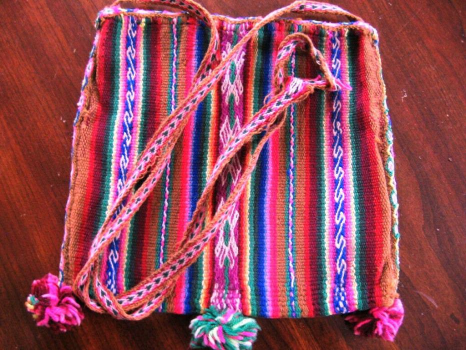 Vintage Woven Pouch Peru Tight Weave Very Nice Condition