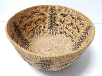 VINTAGE YOKUTS CALIFORNIA INDIAN BASKET - LOTS OF DESIGN CLEAN + PRISTINE - NR !