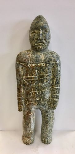 NATIVE SHAMAN CARVING ALASKA ESKIMO ARTIST RICK SEGANNA