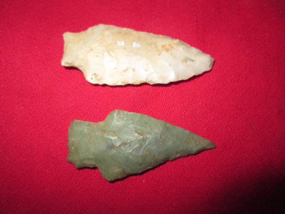 SET of 2 Native American ARROW HEADS Mid-Missouri