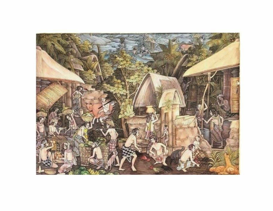 Large Balinese Painting of Village Wedding