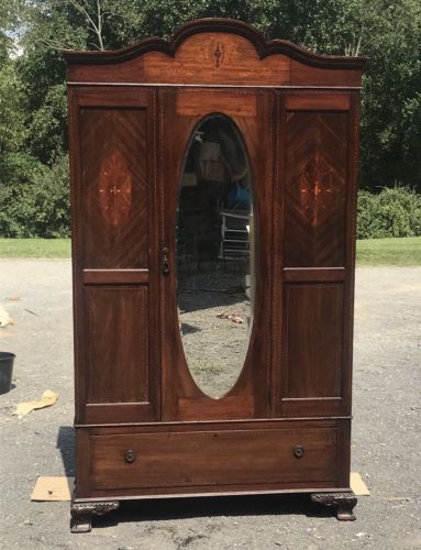Antique Wardrobe with mirror And Nice Inlay Work