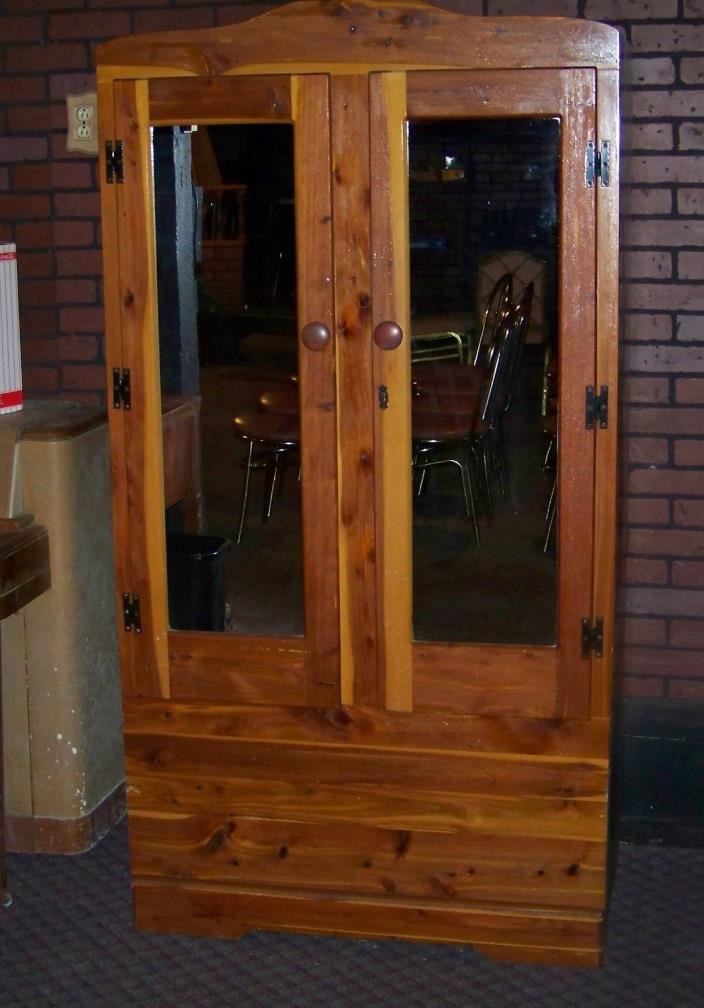 Vintage Chifferobe/Aarmoire/Wardrobe Cedar with mirrored doors