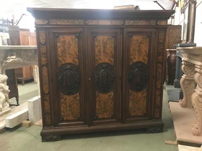 WALNUT ITALIAN ANTIQUE TUSCAN BEDROOM SET ARMOIRE 14it010A