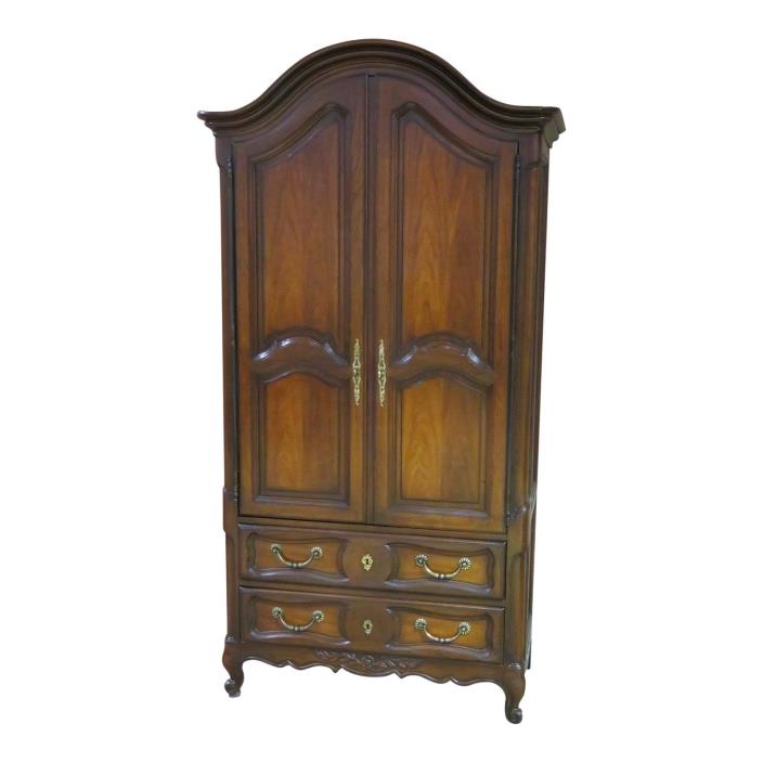 Vintage Drexel French Country Manor Two Door Armoire w/Fitted Interior