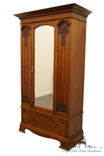 1940's Antique Vintage Wardrobe / Armoire with Mirrored Door
