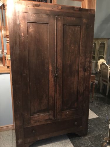 Early American Furniture Antique Primitive Pine Colonial Armoires Wardrobe