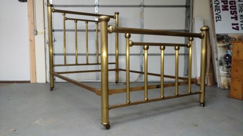 Antique Art Bedstead Co. Chicago Victorian Iron & Brass Bed Full Size WE SHIP!