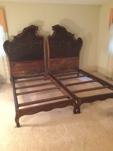 Pair Of Beautiful Ornate Antique Twin Beds