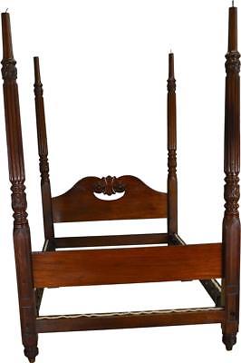 17409 Period Mahogany Carved Canopy Bed – Civil War Era