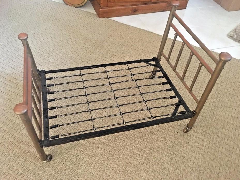 DOLL BED - ANTIQUE - BRASS - GREAT CHRISTMAS GIFT