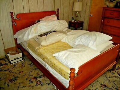 Antique Early American Maple Bed Headboard and Footboard