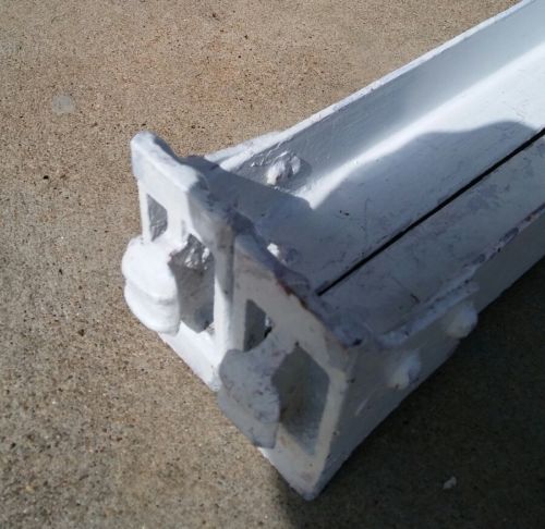 ANTIQUE IRON STEEL BED RAILS - SLIDE IN  SQUARE END