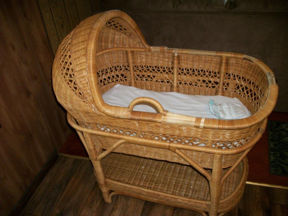 Antique Wicker Baby Bed - 2 Piece