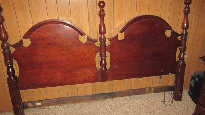 Vintage Thomasville Solid Cherry Wood  6x6 King Size 3 Post Headboard
