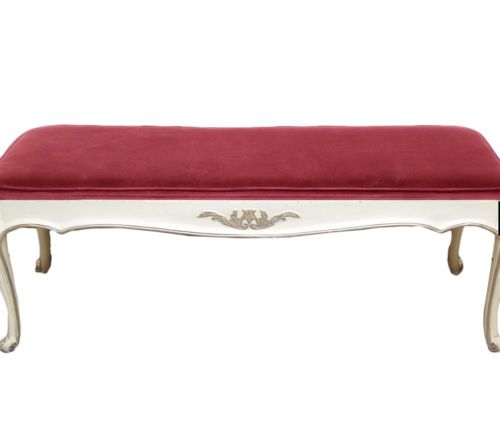 vintage Lorraine Vl White of Mebane king size headboard and upholstered bench
