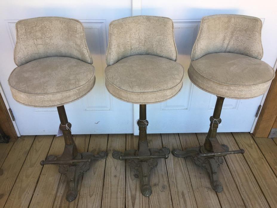 3 Haasbrook Sonderguard ANTIQUE BAR STOOLS CAST IRON