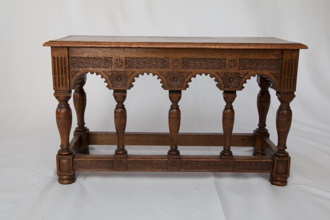 19th-Century Antique French Oak Bench