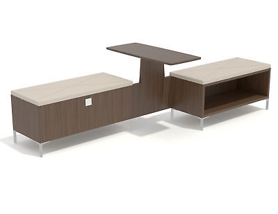 Palmieri Table and Two Seat With Bench System Java Oak Steel