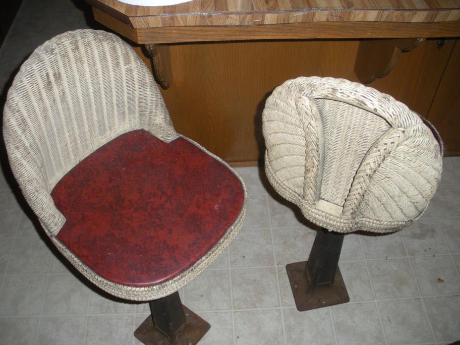 Lloyd Wicker and Cast Iron Soda Fountain Stools From The 1920's Just About 100yr