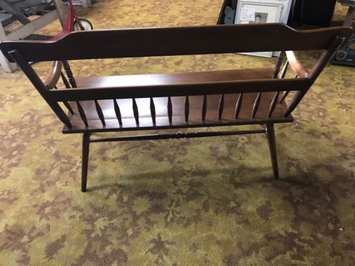 Ethen Allen Maple Deacons Bench 4 Ft. 1970’s Mid- Century