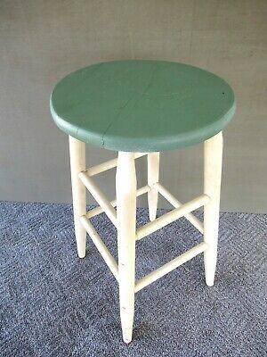 Vintage Stool Primitive Oak and Pine Wood, 24