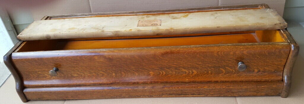 Antique Oak Globe Wernicke Stacking Bookcase Base Section with Drawer