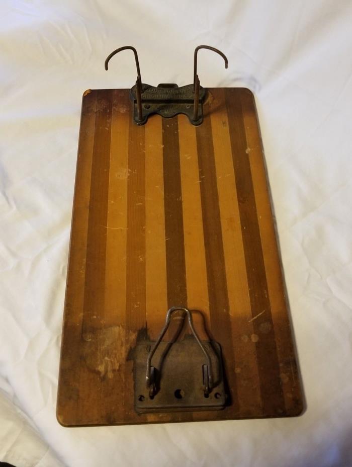 Vintage Globe Wernicke Columbia File Wood Clipboard with Hole Punch - Rare