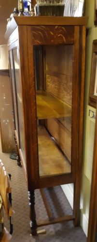 Antique Pegged Oak Display cabinet china country general store