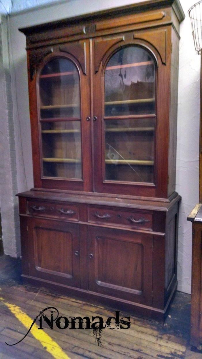 Antique Display China Cabinet Book Case Early Large Cabinet