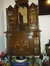 Antique German Gothic Cabinet 1860's Carved Arched Doors