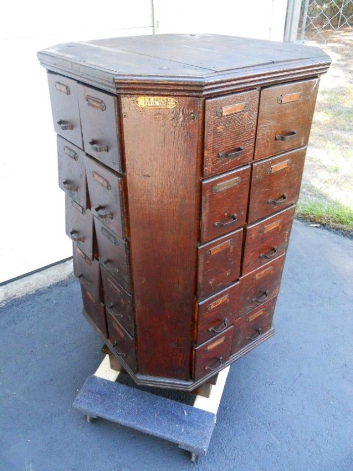 Antique File Cabinet /Hardware Bolt bin/ Cabinet