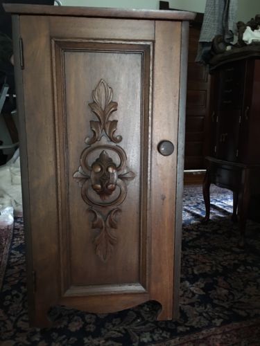Walnut Victorian Style Cabinet W/Shelves