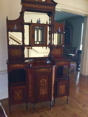 Antique etagere Console/China Cabinet/bar
