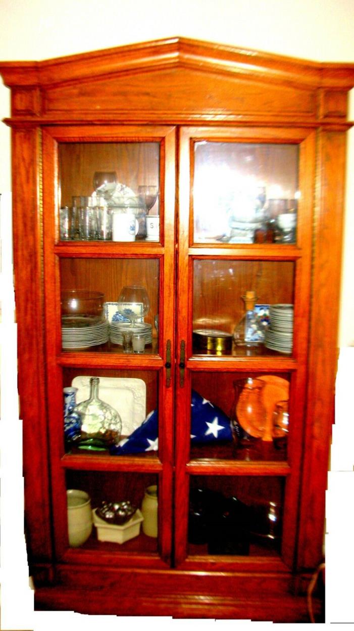 China Display Cabinet, Early American style, solid oak (tall)