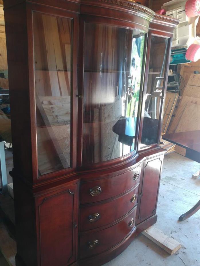 1940's/50's New Travis Court Collection By Drexel Mahogany China Cabinet
